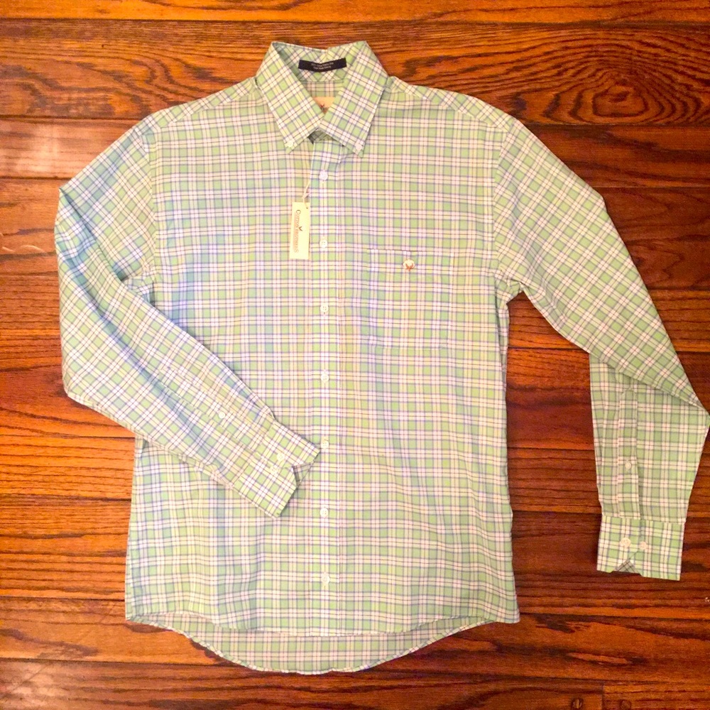 NEW Cotton Brothers Green Plaid Sport Shirt